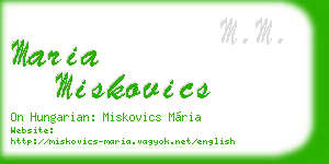 maria miskovics business card